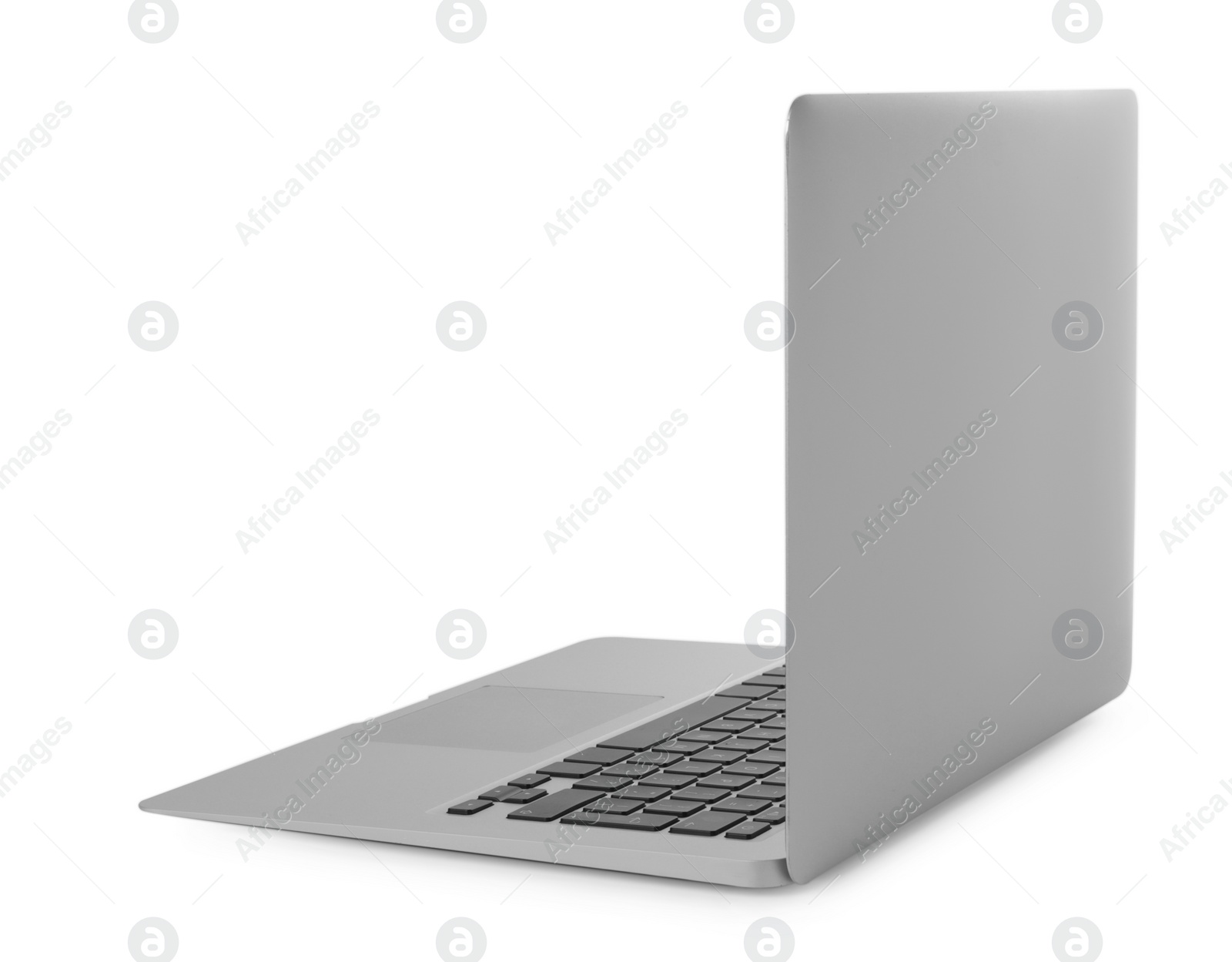 Photo of Open laptop isolated on white. Modern technology
