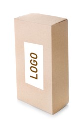 Image of Cardboard box with logo on white background