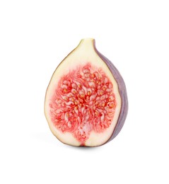 Half of fresh fig isolated on white