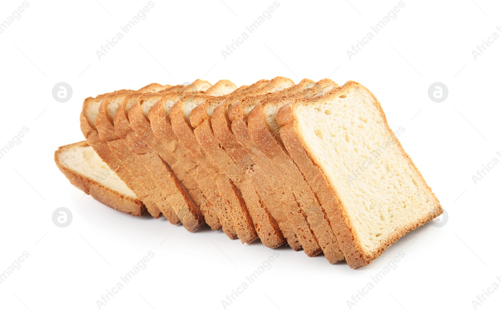 Photo of Fresh bread on white background. Baked goods