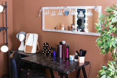 Hairdresser's workplace in beauty salon