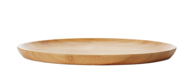 Plate made of bamboo on white background