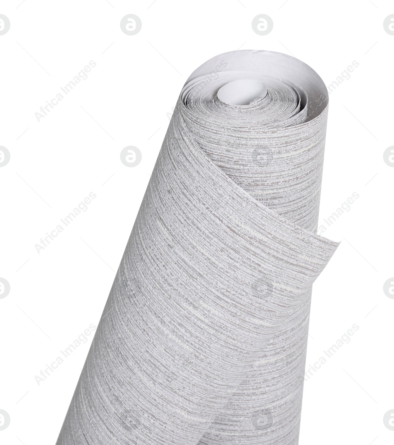 Photo of One grey wallpaper roll isolated on white