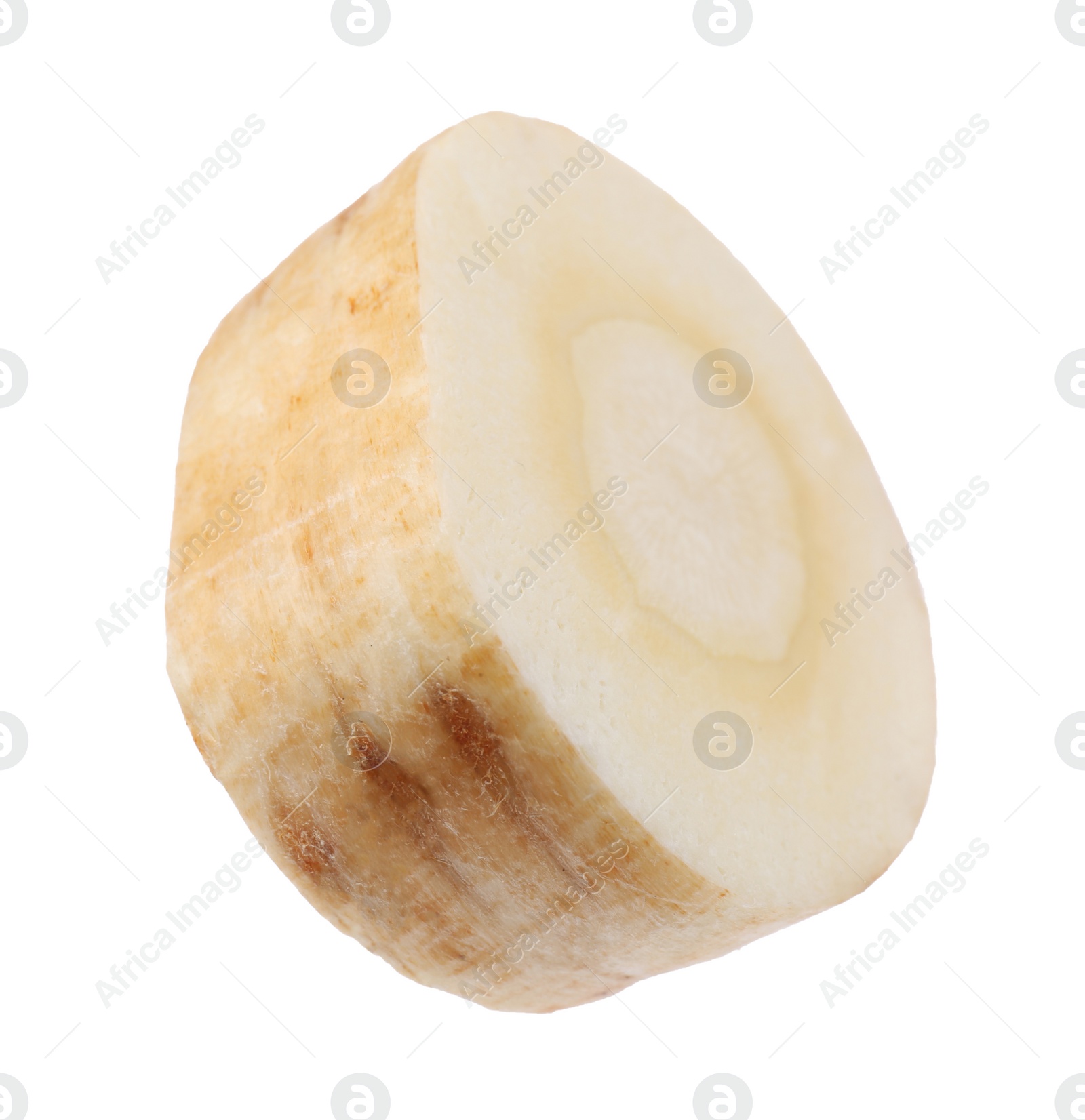 Photo of Piece of fresh parsnip isolated on white