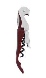 One corkscrew (sommelier knife) isolated on white