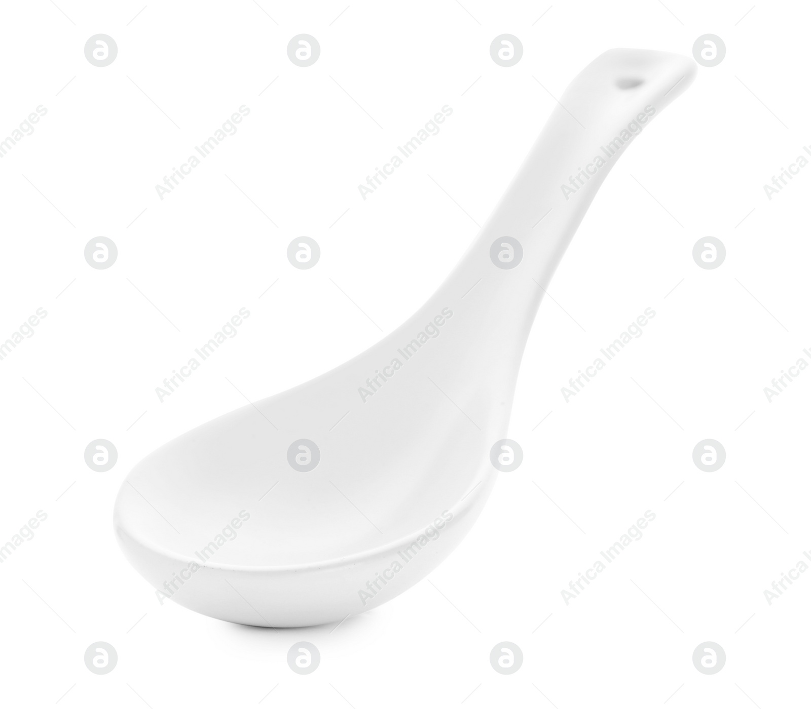 Photo of Clean empty miso spoon on white background