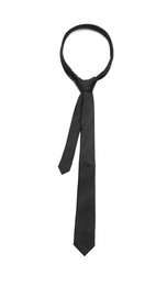 Photo of Classic black male necktie isolated on white