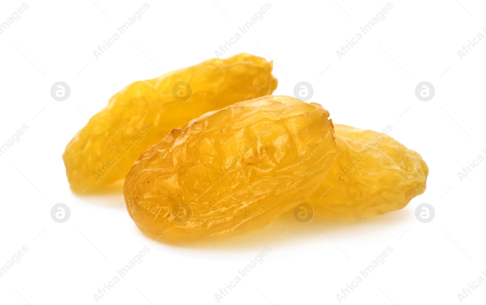 Photo of Tasty raisins on white background. Healthy dried fruit