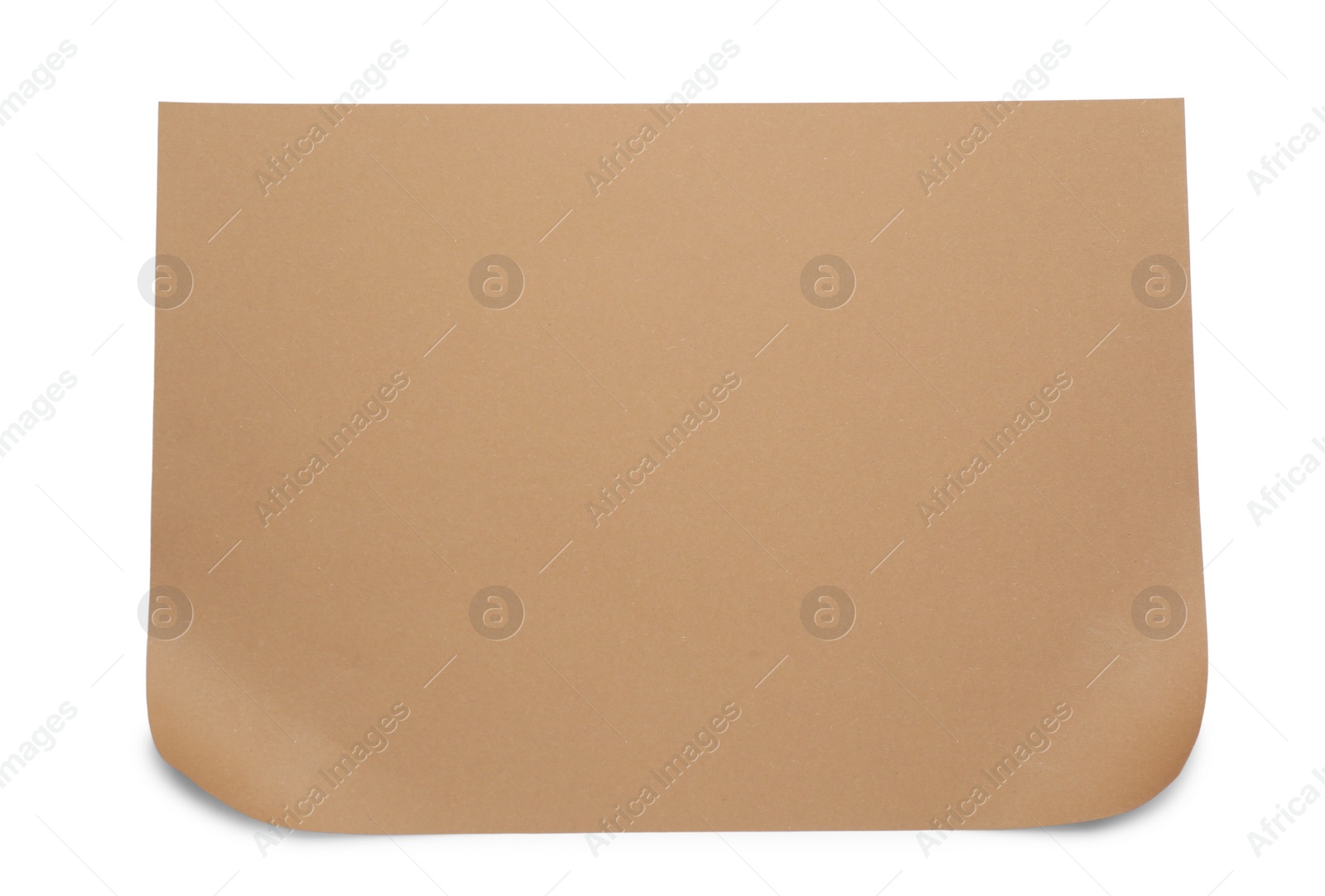 Photo of Sheet of brown paper on white background, top view