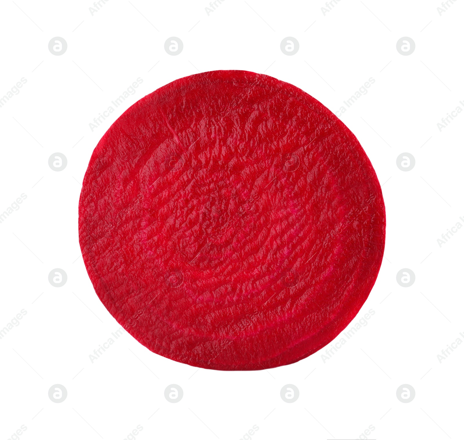 Photo of Piece of fresh red beet isolated on white, top view