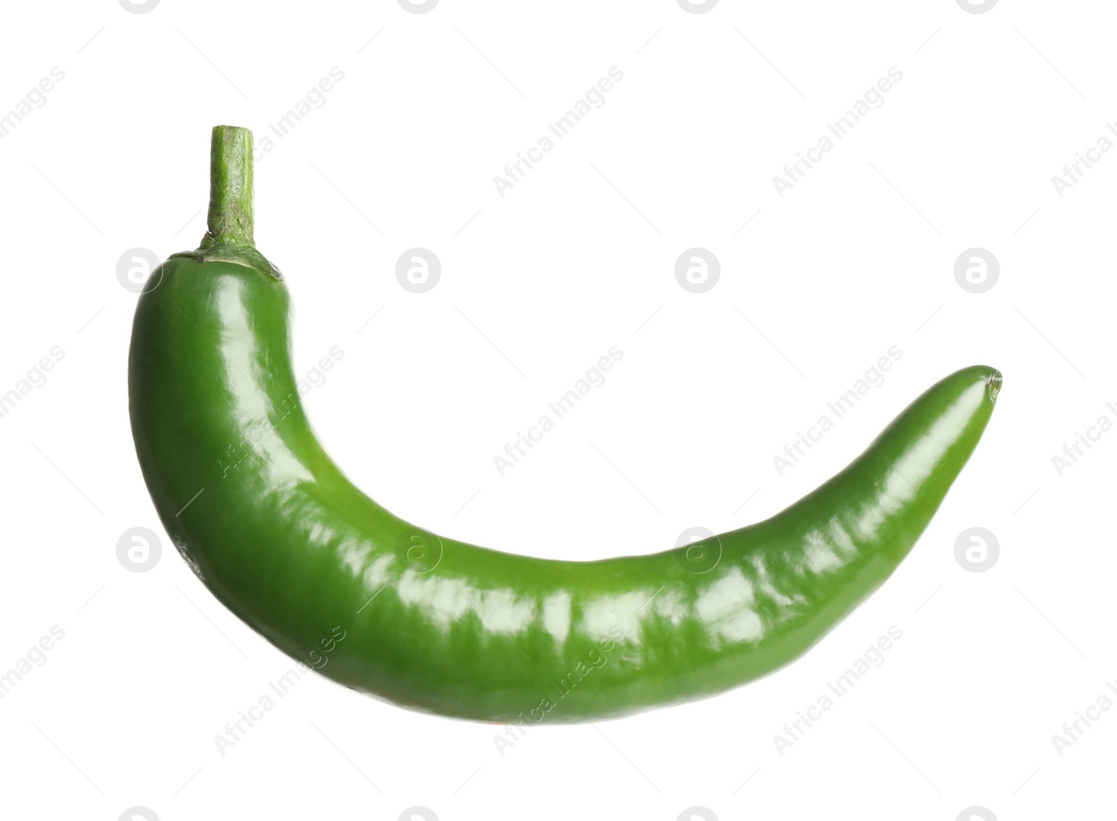 Photo of Green hot chili pepper isolated on white