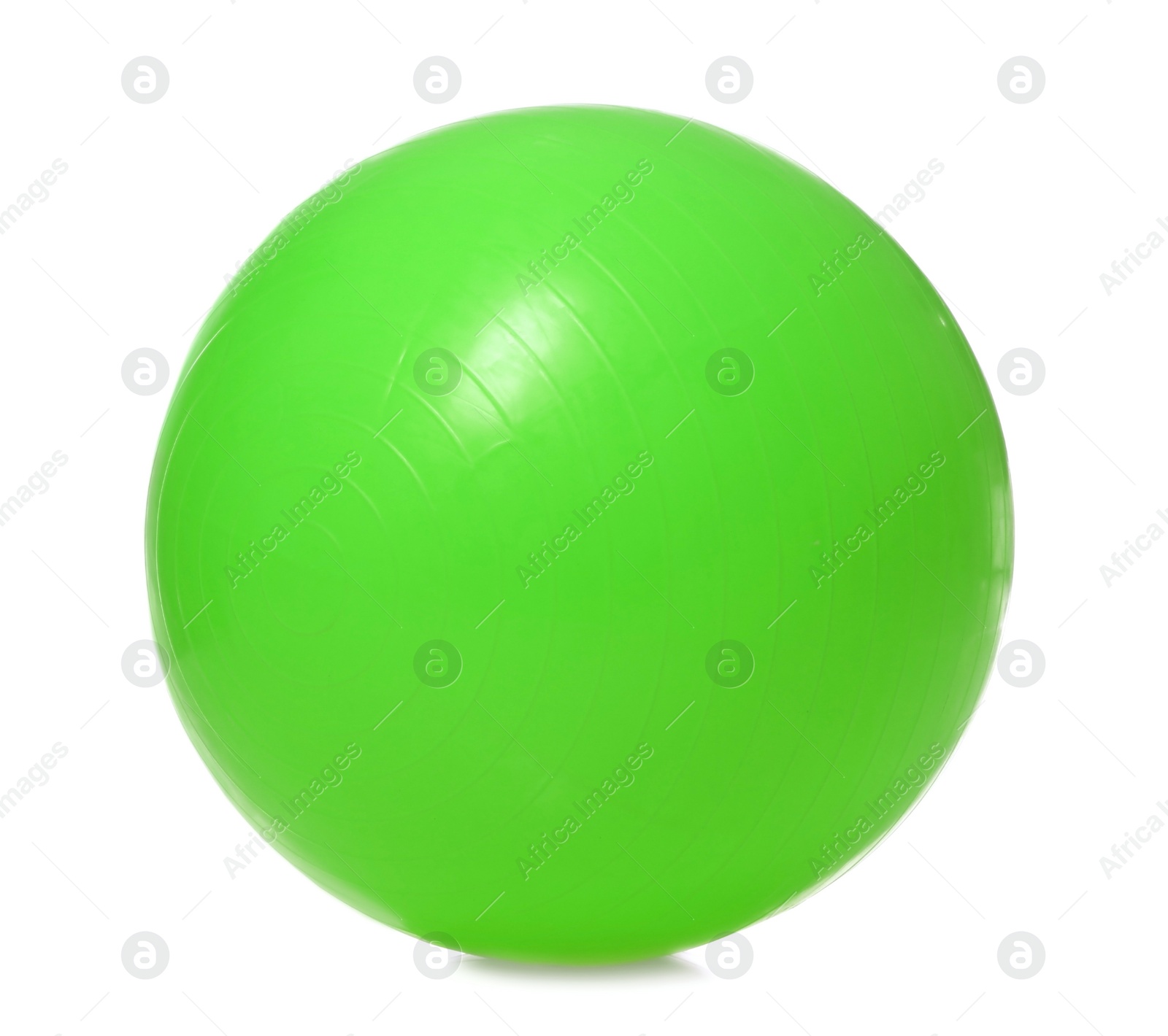 Image of New green fitness ball isolated on white