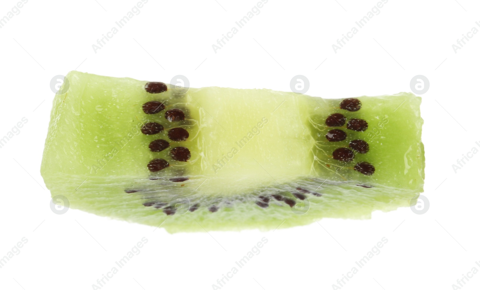 Photo of Slice of fresh kiwi on white background