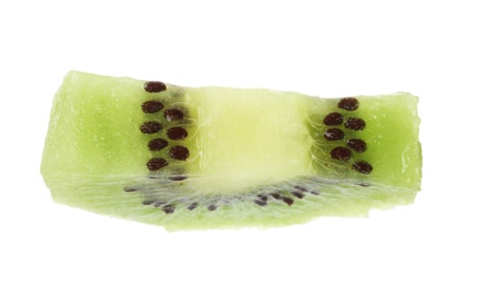 Photo of Slice of fresh kiwi on white background