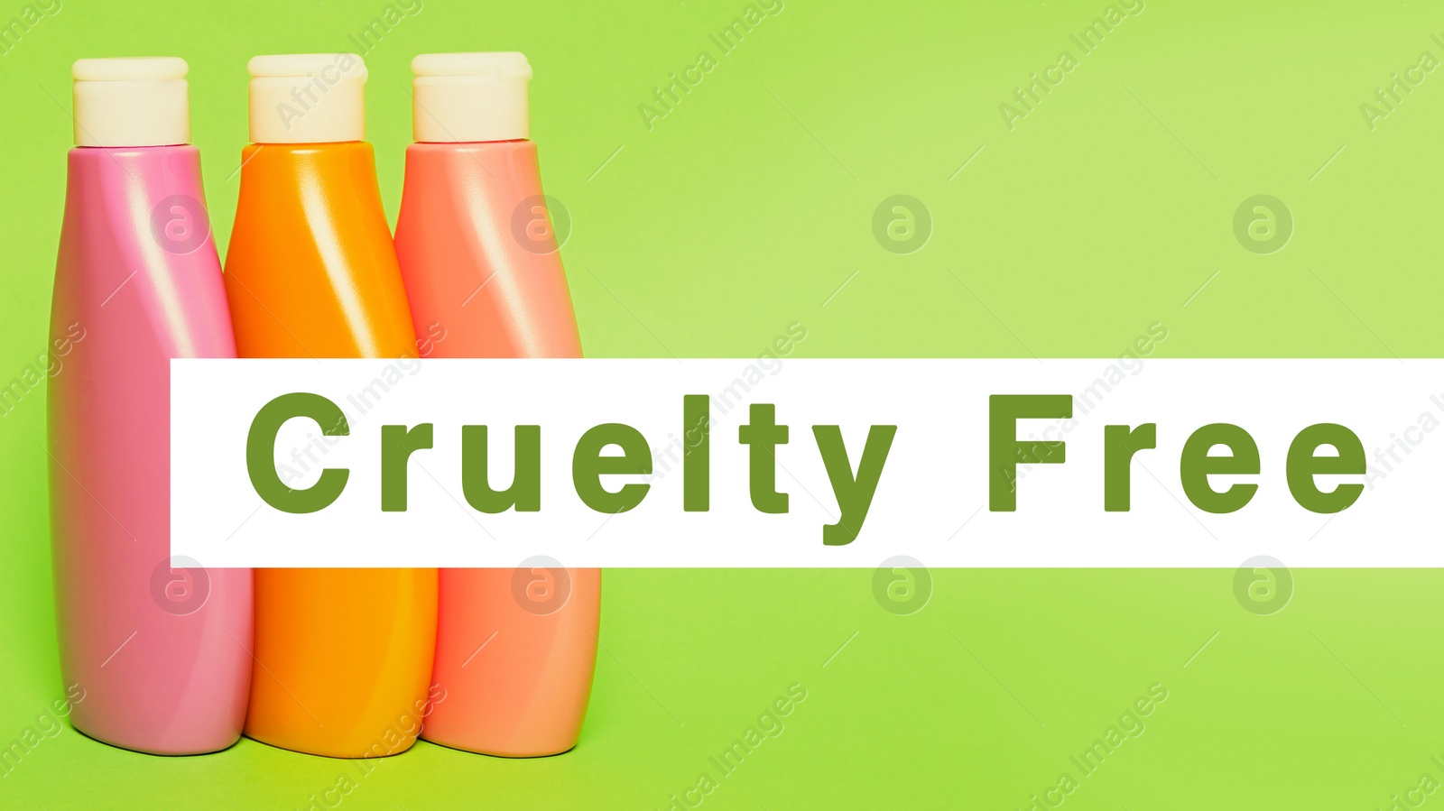 Image of Cruelty free concept. Personal care products not tested on animals 