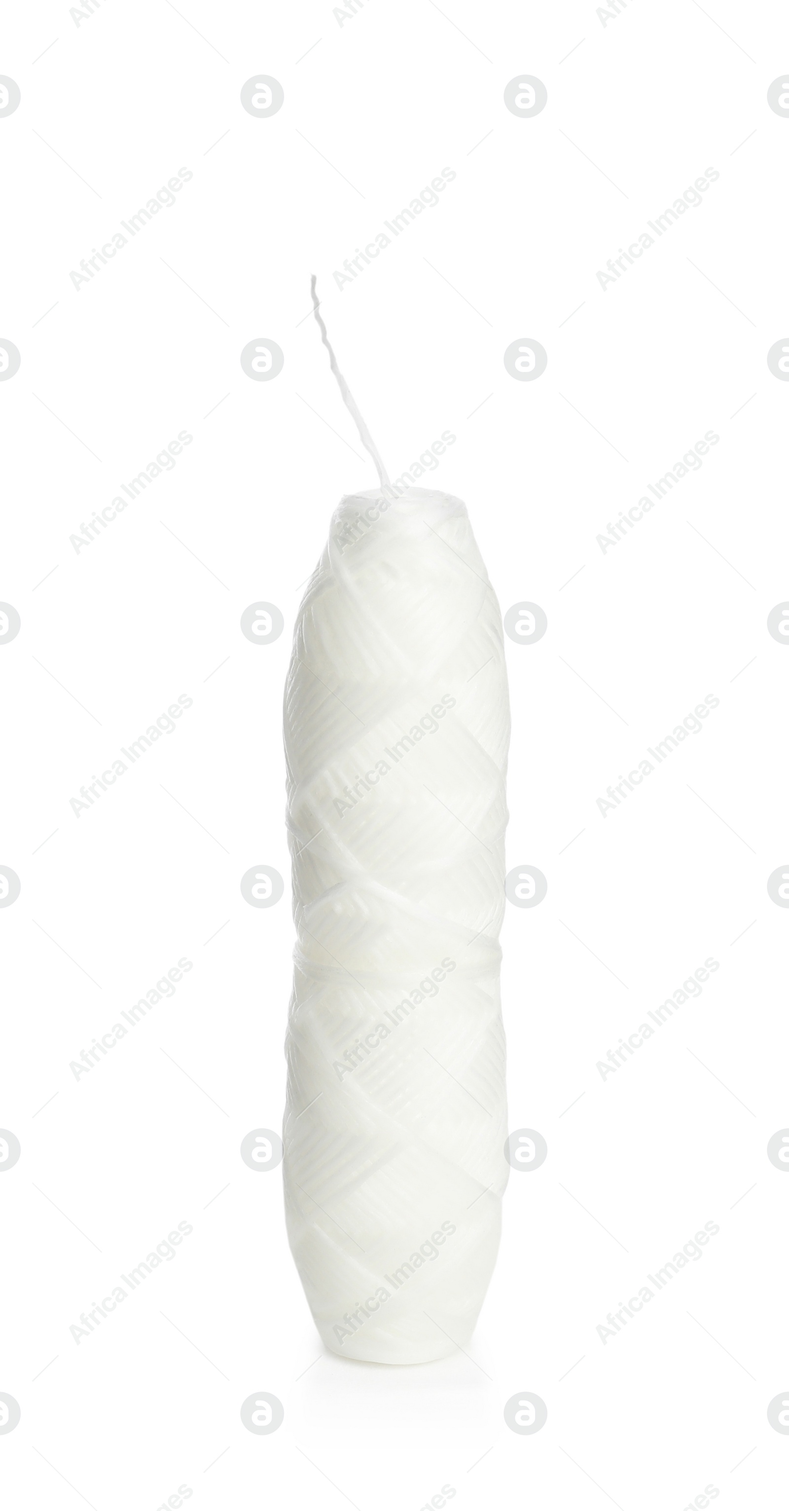 Photo of Roll of natural dental floss on white background