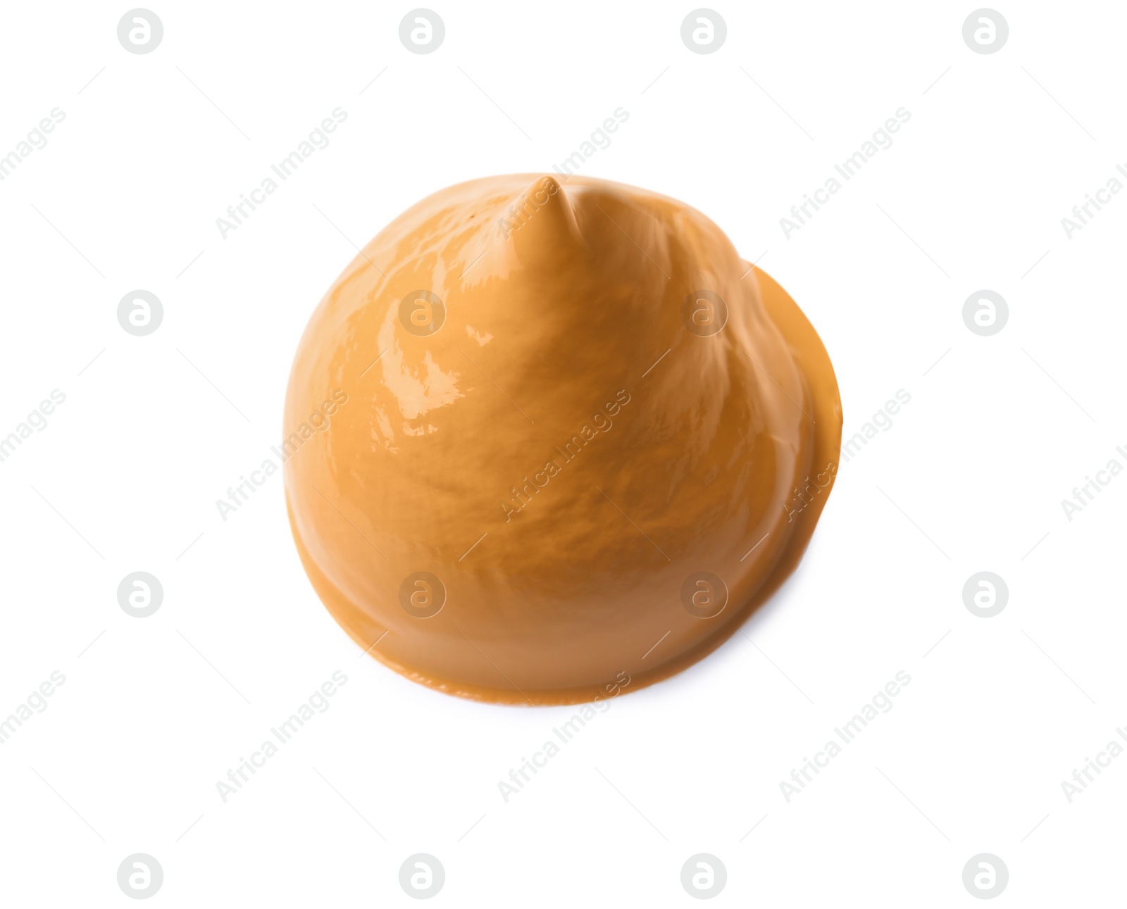 Photo of Sample of orange paint on white background