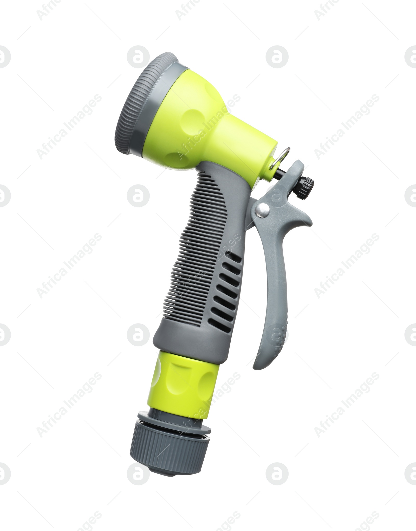 Photo of Watering hose sprinkler isolated on white. Gardening tool