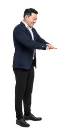 Photo of Businessman in suit posing on white background