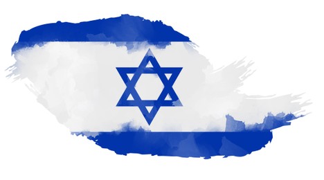 Illustration of National flag of Israel on white background, illustration