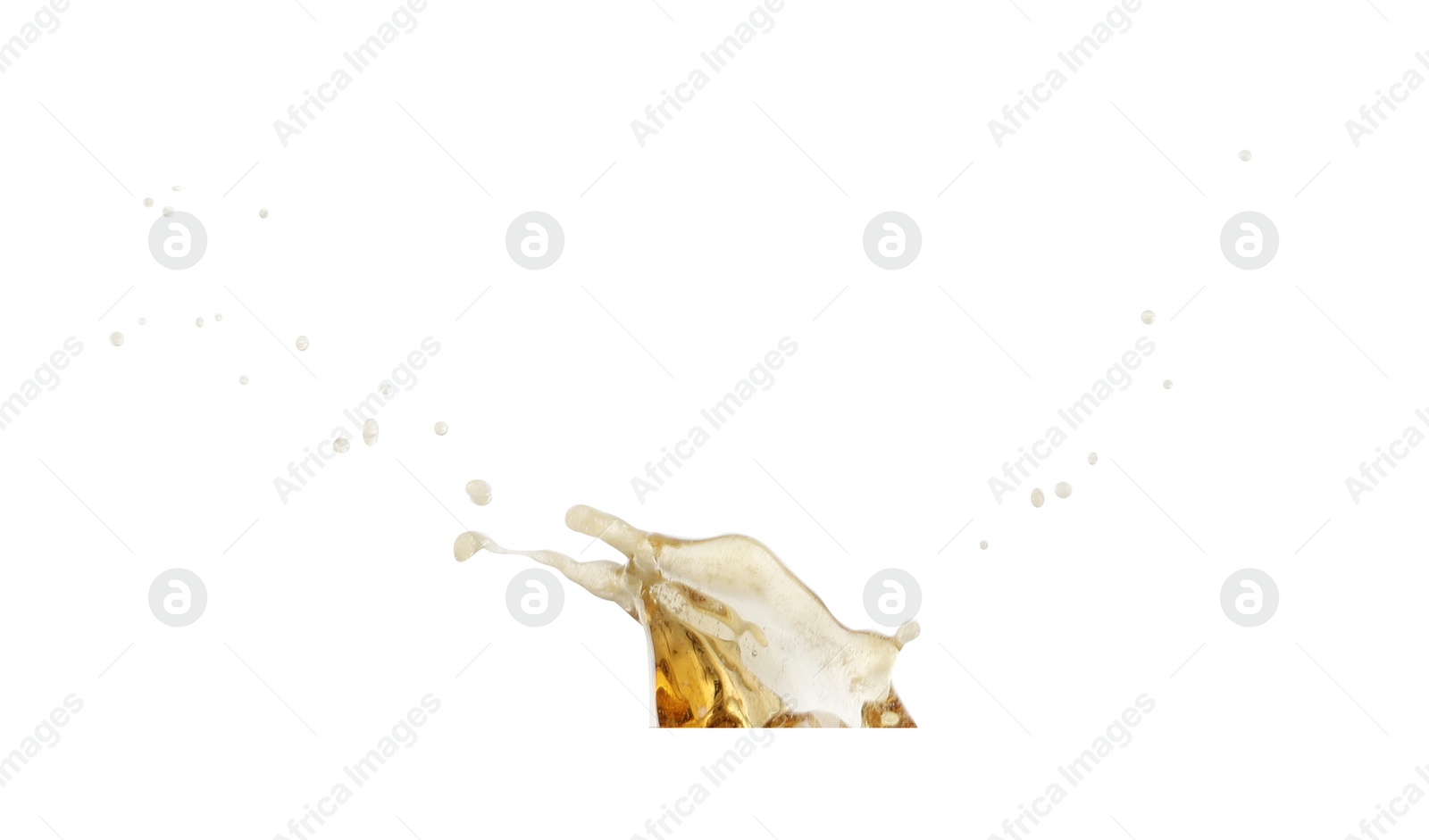 Image of Splash of tasty beer on white background