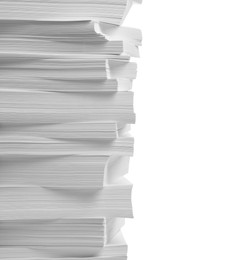 Photo of Stack of paper sheets on white background