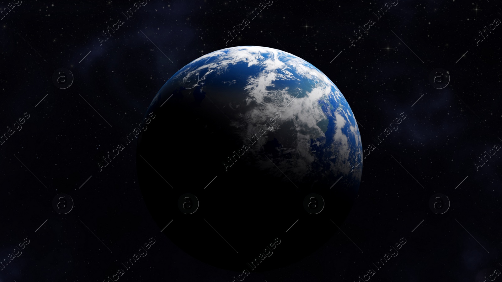 Illustration of View of Earth in open space, illustration. Banner design