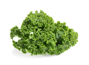 Photo of Fresh green kale leaf isolated on white