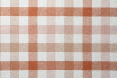 Texture of checkered fabric as background, top view