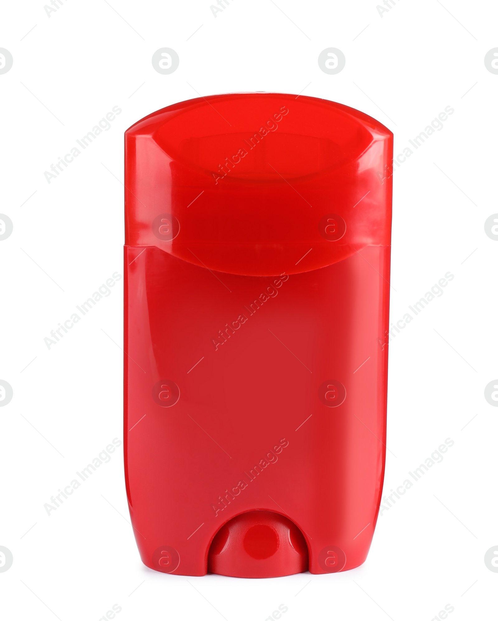 Photo of Blank plastic deodorant container on white background