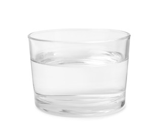 Photo of Vinegar in glass bowl isolated on white