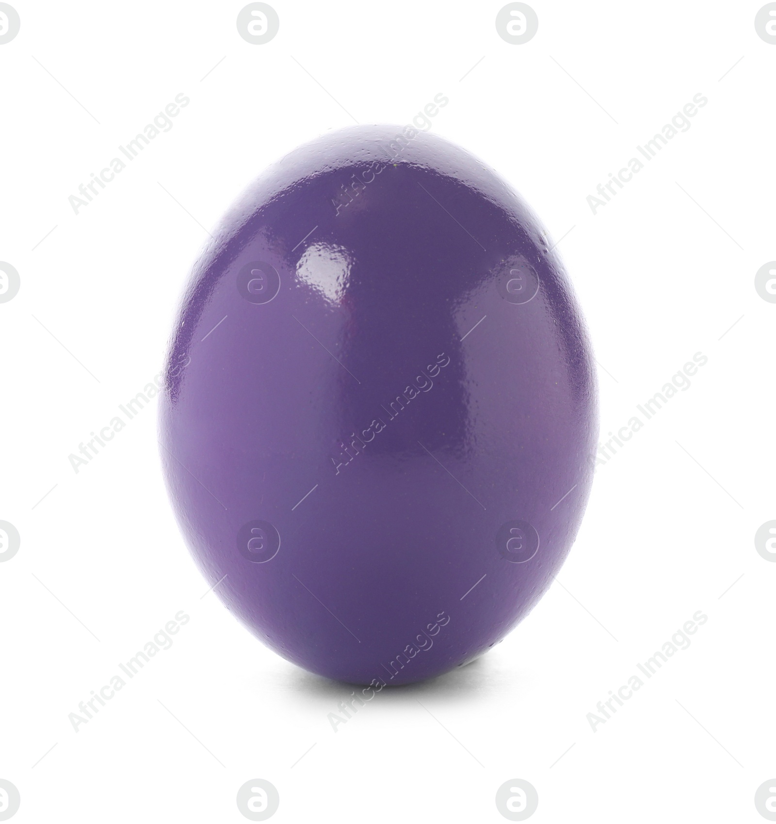 Photo of Dyed Easter egg on white background. Festive tradition