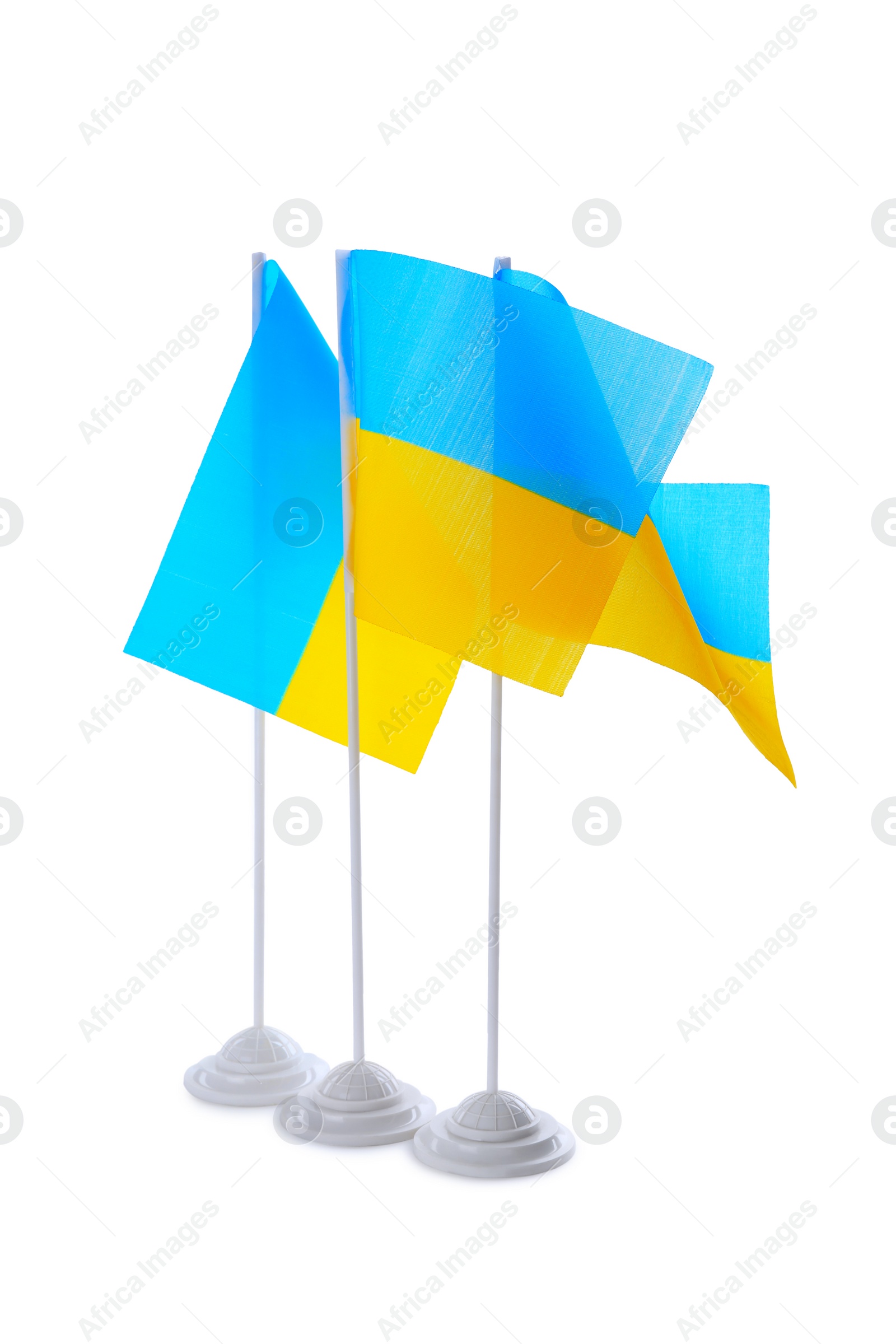 Photo of National flags of Ukraine isolated on white