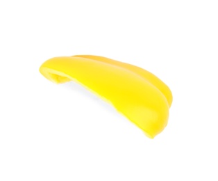 Slice of yellow bell pepper isolated on white