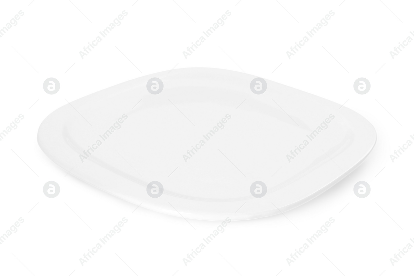 Photo of One beautiful ceramic plate isolated on white