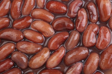 Photo of Canned kidney beans as background, top view