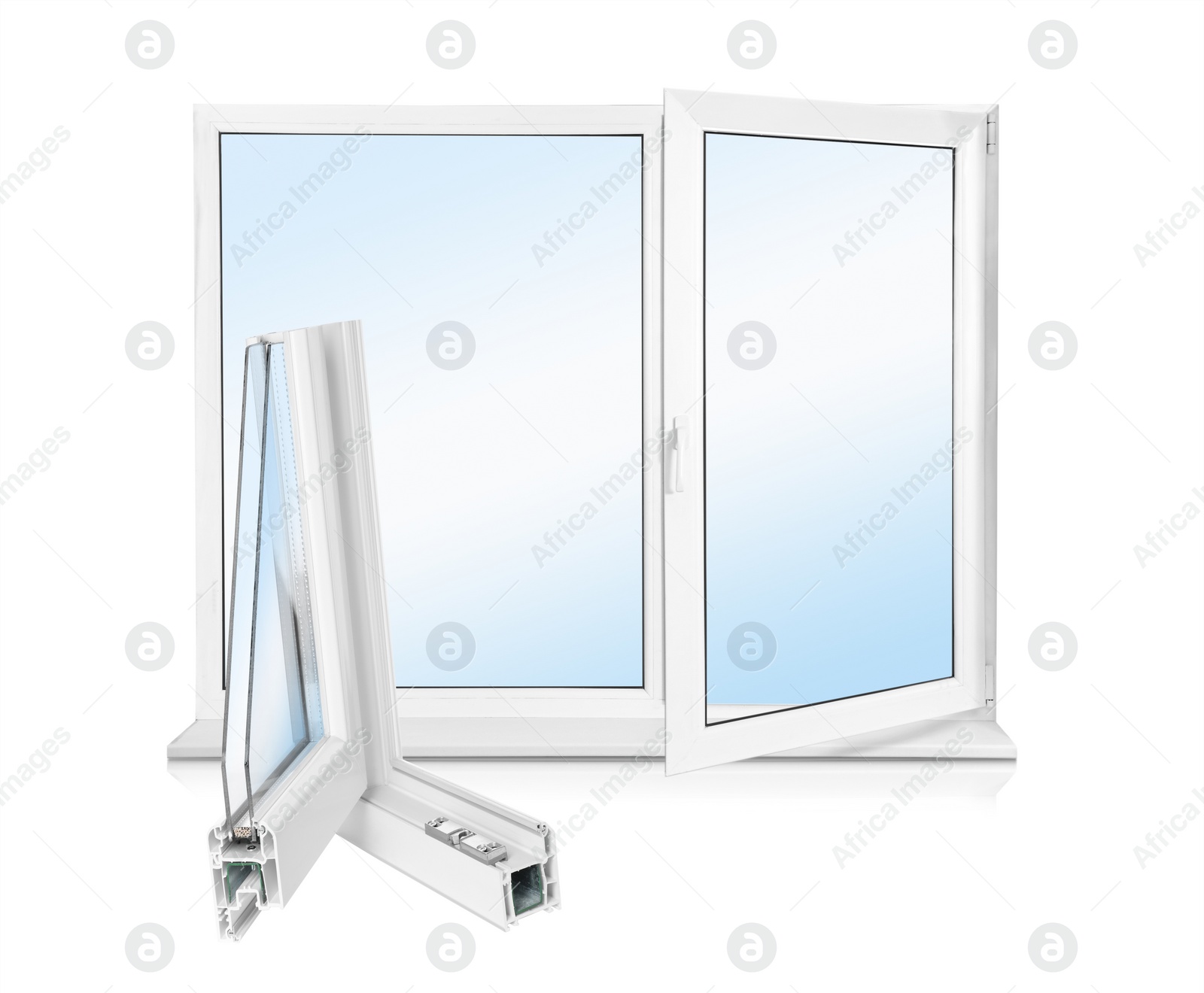 Image of Window and sample of profile on white background