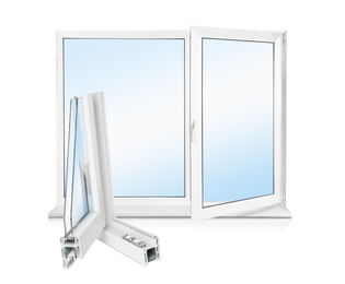 Image of Window and sample of profile on white background