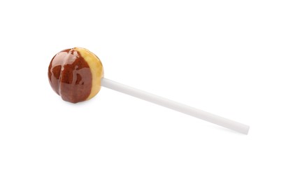 Photo of One sweet colorful lollipop isolated on white