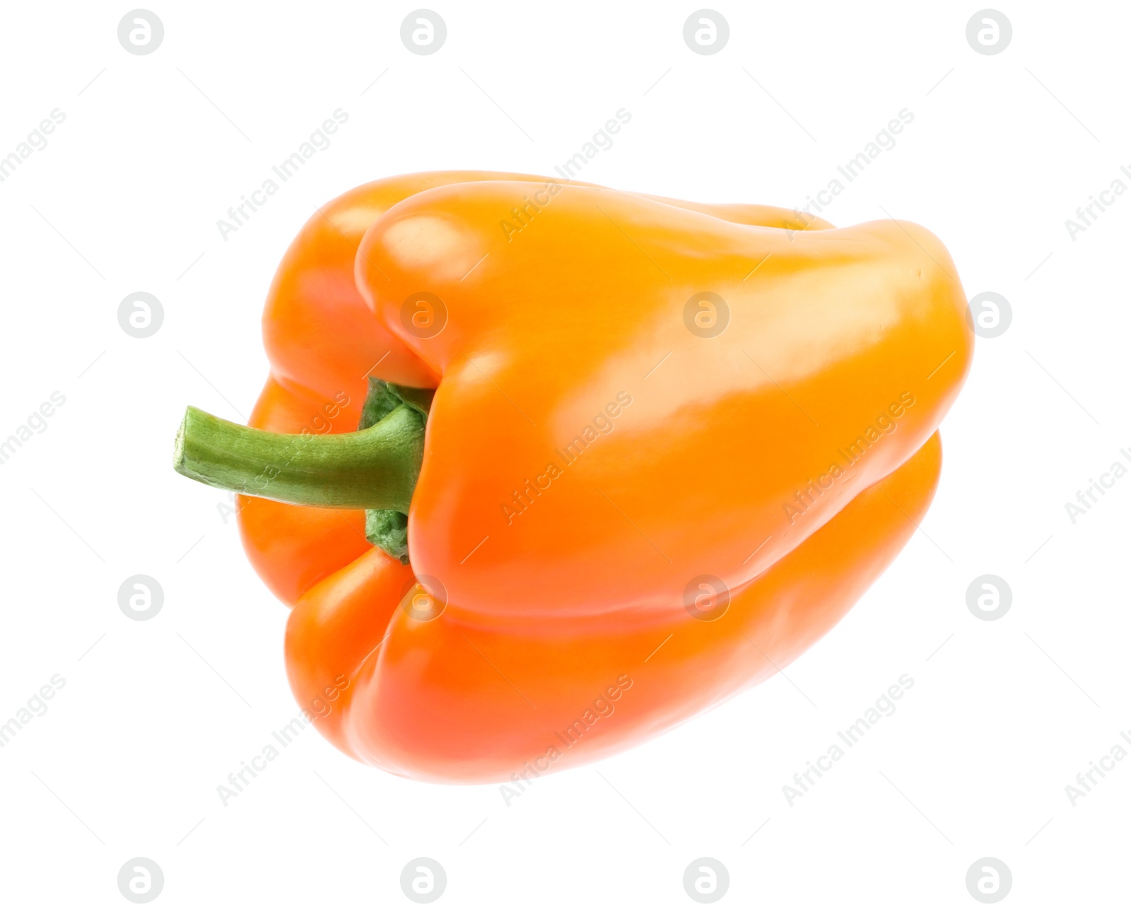 Photo of Ripe orange bell pepper isolated on white