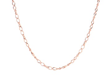 Photo of One metal chain isolated on white. Luxury jewelry