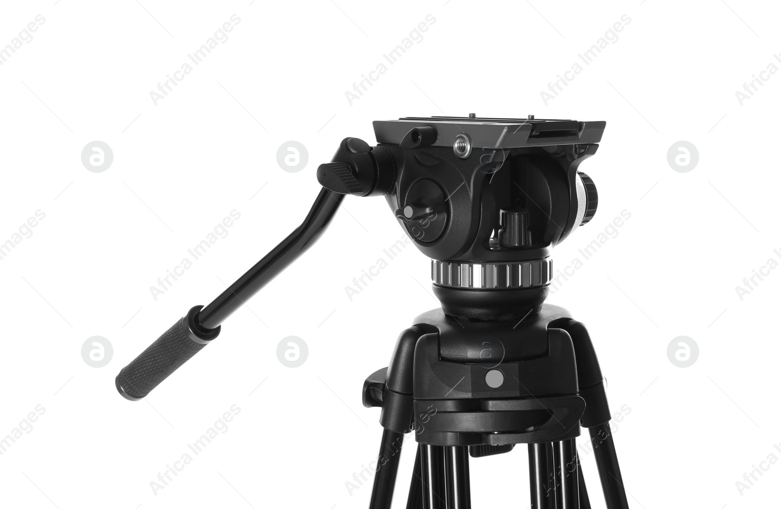 Photo of Modern tripod for camera isolated on white