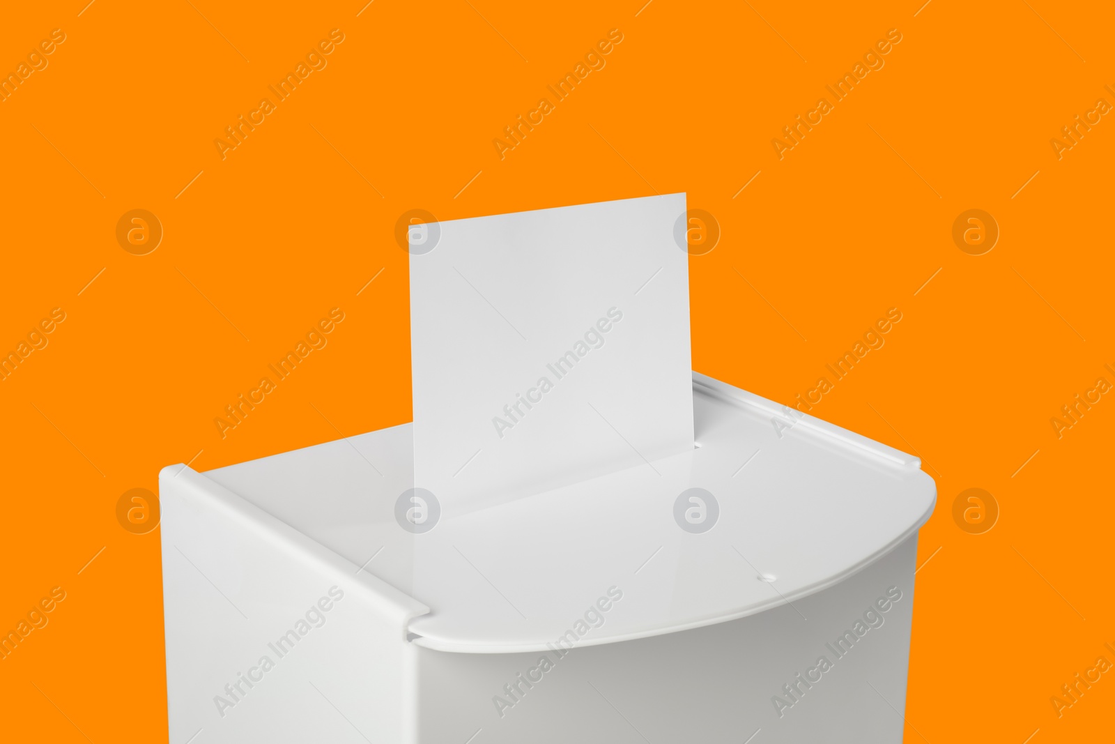 Image of Ballot box with vote on orange background. Election time