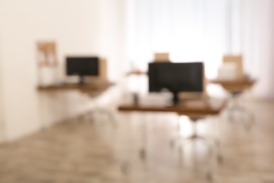 Photo of Modern brightly lit office with bokeh effect