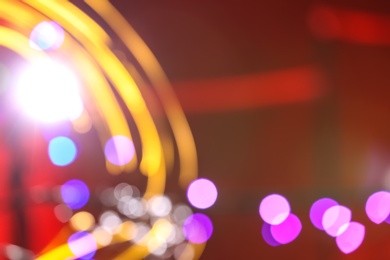 Blurred view of beautiful festive lights. Bokeh effect