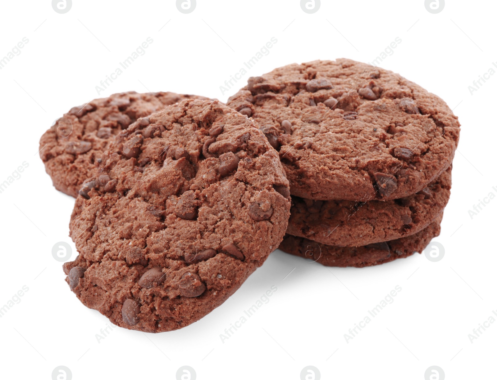 Photo of Delicious chocolate chip cookies isolated on white