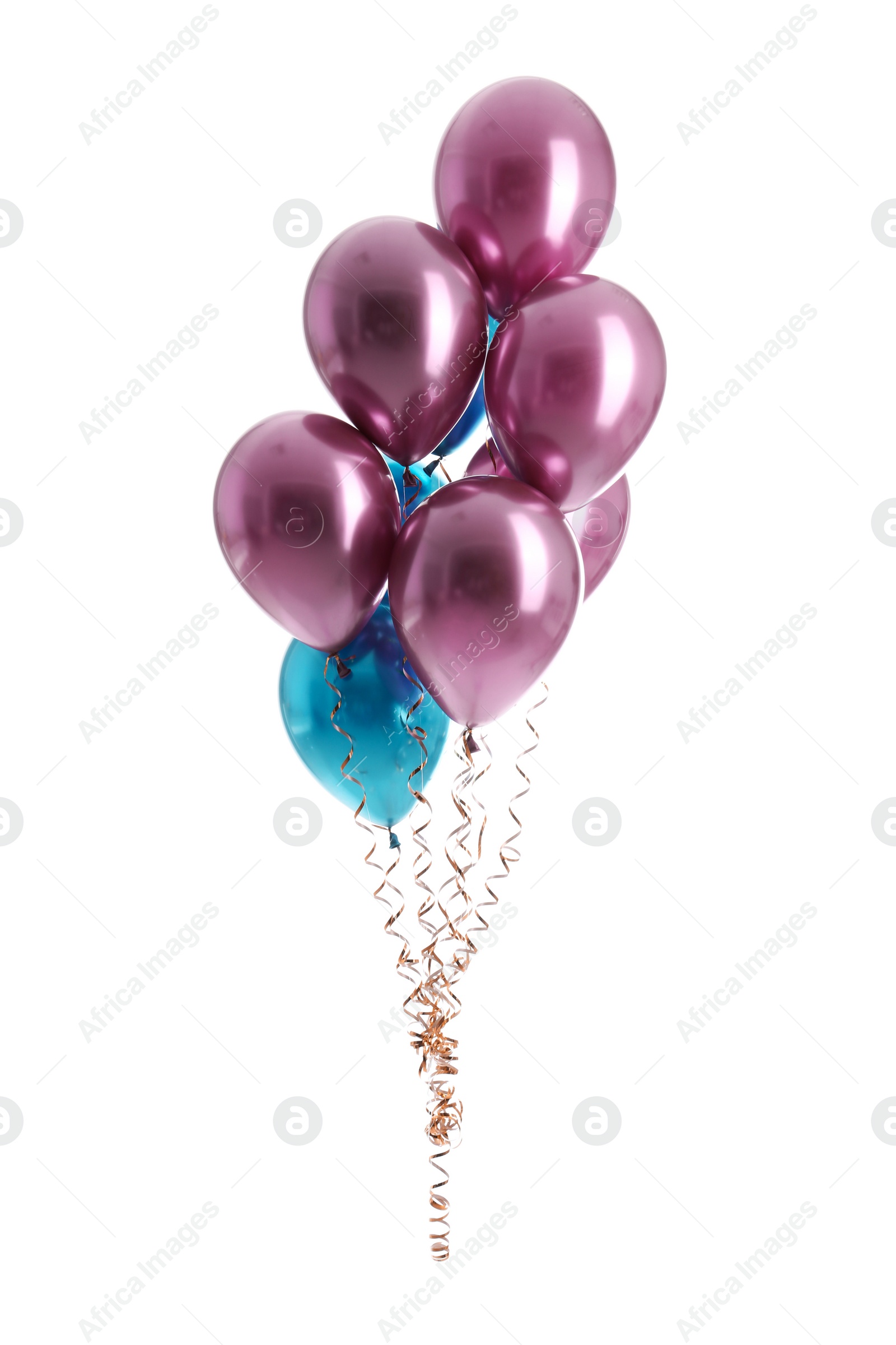 Photo of Bunch of color balloons isolated on white