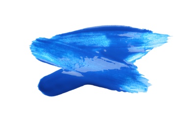 Abstract brushstroke of blue paint isolated on white