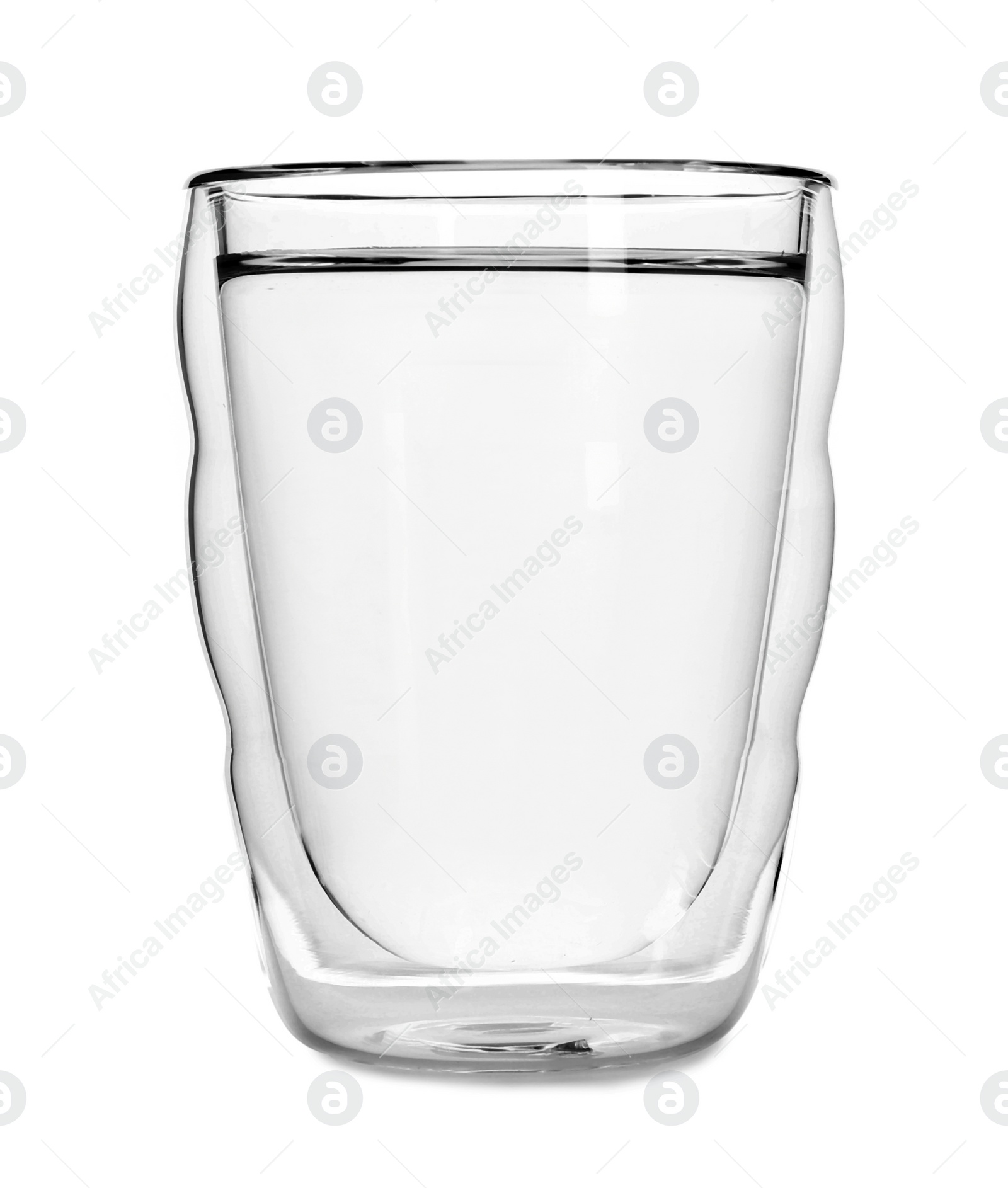 Photo of Glass of fresh water on white background