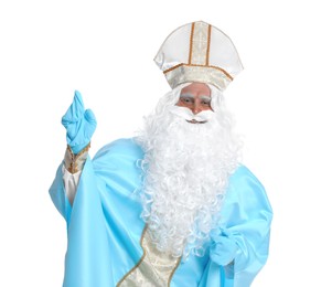 Portrait of Saint Nicholas on white background